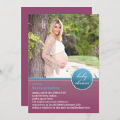 Baby shower foto platte uitnodiging (Voorkant / Achterkant)