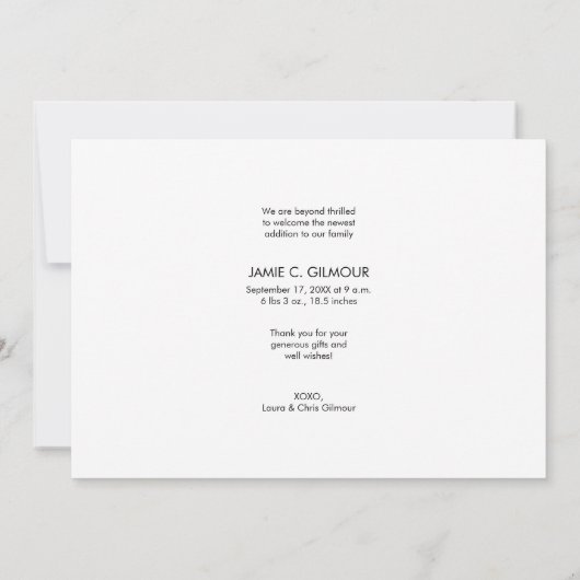 Baby shower Fotocollage Eenvoudig Bedankkaart (Achterkant)