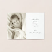 Baby shower Fototemplate Bedankt Gold Kaart (Binnen)