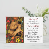 Baby shower Fotouitnodiging Herfst Herfstbladeren Kaart (Staand voorkant)