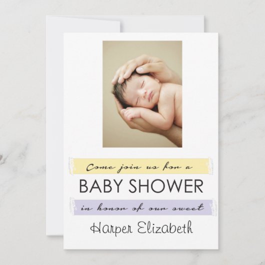 baby shower Fotouitnodiging Kaart (Voorkant)