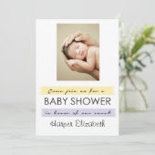 baby shower Fotouitnodiging Kaart (Staand voorkant)