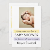 baby shower Fotouitnodiging Kaart (Voorkant / Achterkant)