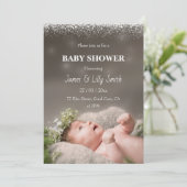 baby shower Fotouitnodiging Kaart (Staand voorkant)