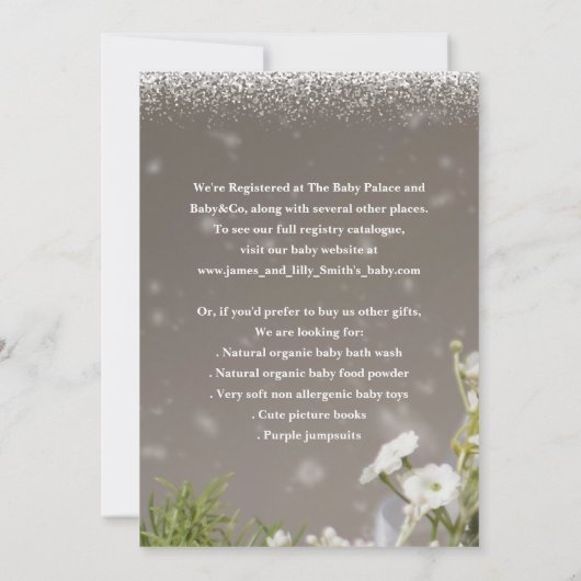 baby shower Fotouitnodiging Kaart (Achterkant)