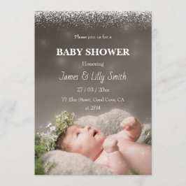 baby shower Fotouitnodiging Kaart