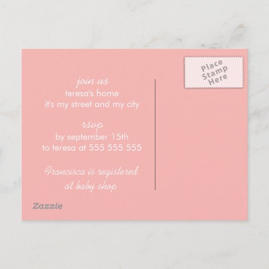 Baby shower Fotouitnodigingen met Vogel Briefkaart (Achterkant)