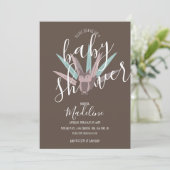 Baby shower Fox Bohemian Feathers Kaart (Staand voorkant)