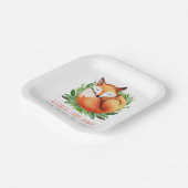 Baby shower Fox Sleeping Cute Woodland Waterverf Papieren Bordje (Gebogen)