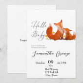Baby shower Fox Uitnodiging (Voorkant / Achterkant)