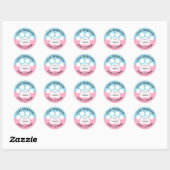 Baby shower - Fraterale tweeling - Paw Print Thema Ronde Sticker (Vel)