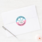 Baby shower - Fraterale tweeling - Paw Print Thema Ronde Sticker (Envelop)