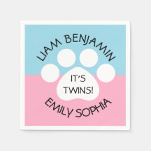 Baby shower - Fraterale tweeling - Paw Print Thema