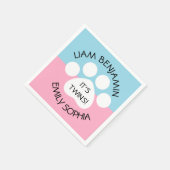 Baby shower - Fraterale tweeling - Paw Print Thema Servet (Hoek)