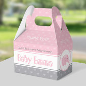 Baby shower Gable Box met Elephant - Baby Girl Bedankdoosjes