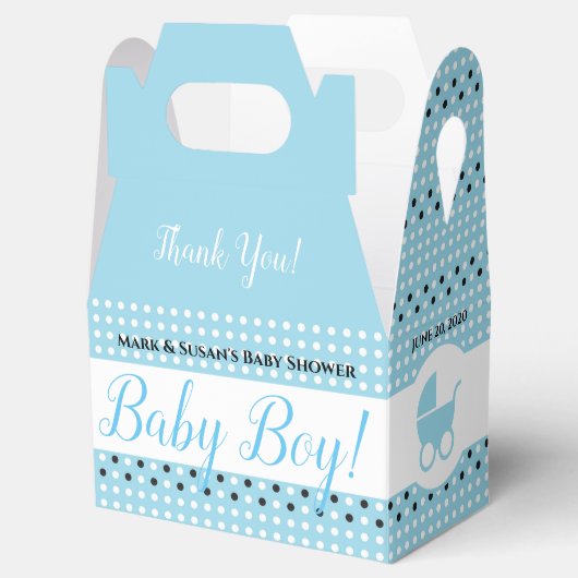 Baby shower Gable Box met Stroller - Baby Boy Bedankdoosjes (Geopend)