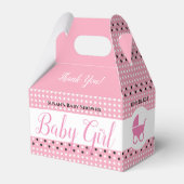 Baby shower Gable Box met Stroller - Baby Girl Bedankdoosjes (Voorkant Zijde)