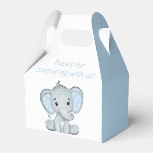 Baby shower Gable Box van de Elephant Waterverf va Bedankdoosjes (Achterkant)