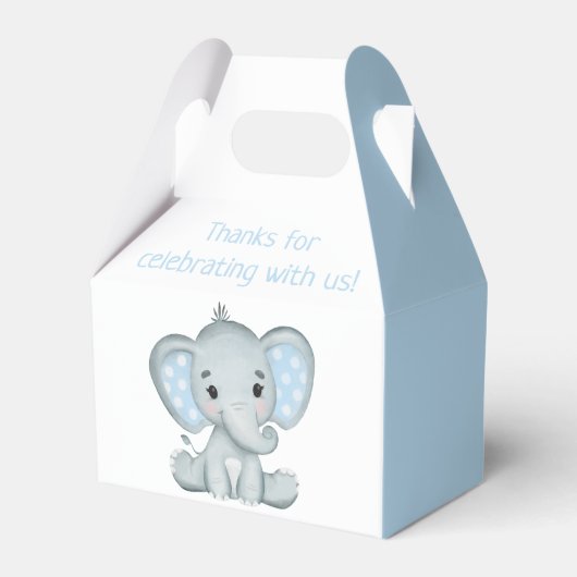 Baby shower Gable Box van de Elephant Waterverf va Bedankdoosjes (Voorkant Zijde)