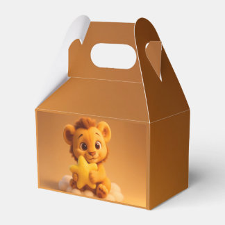Baby Shower Gable Favor Box – Little Lion & Star Bedankdoosjes