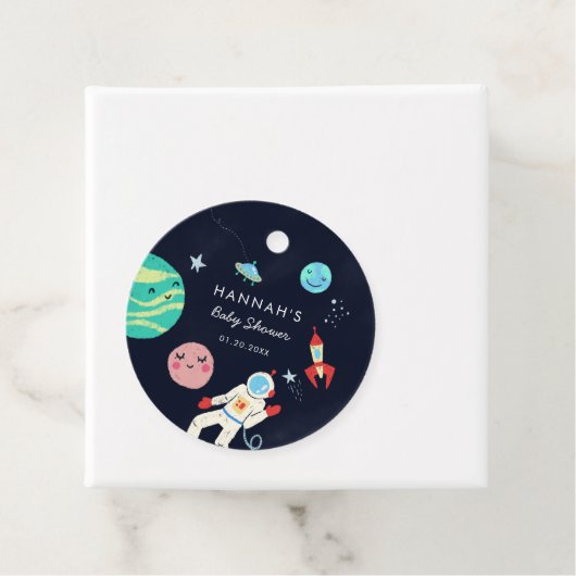 Baby shower Galaxy Boy Bedankjes Labels (In situ)