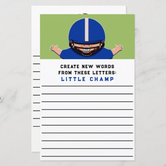 Baby shower game (Voorkant / Achterkant)