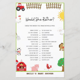 Baby shower game