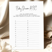 Baby shower Game ABC Names minimalistisch