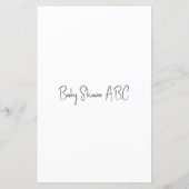 Baby shower Game ABC Names minimalistisch (Achterkant)