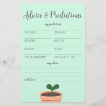 Baby shower game Advice and Predictions Flyer