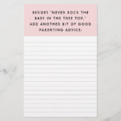 Baby shower Game Advies Kaarten (Achterkant)