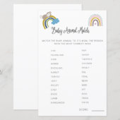 Baby shower game Baby baby maatjes Genderneutraal (Voorkant / Achterkant)