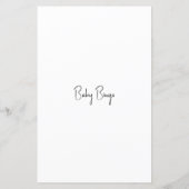 Baby shower Game Baby Bingo (Achterkant)