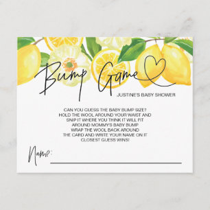 baby shower game Baby Bump Cards Lemons Informatiekaartje