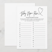 baby shower game Baby Race Card Kaart (Voorkant / Achterkant)