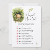 Baby shower Game Beer Wie heeft het gezegd? Mam of Kaart (Voorkant)