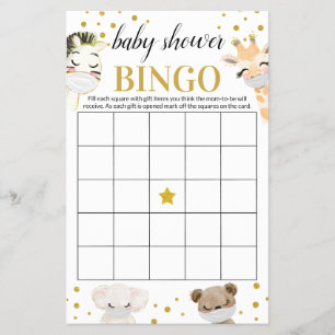 Baby shower Game Bingo Kaart
