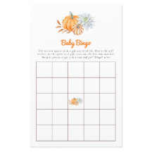 Baby shower Game Bingo Little Pumpkin Herfst Cute