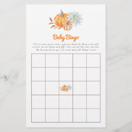 Baby shower Game Bingo Little Pumpkin Herfst Cute Flyer