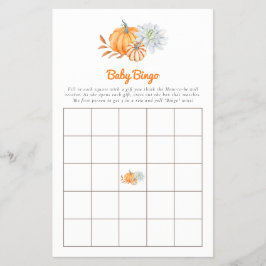 Baby shower Game Bingo Little Pumpkin Herfst Cute Flyer