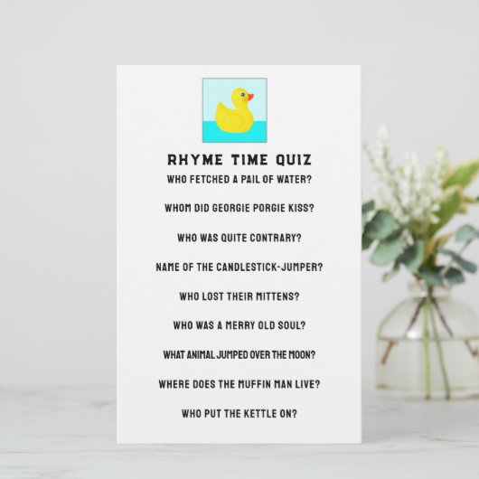 Baby shower game briefpapier (Staand voorkant)