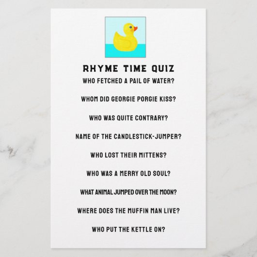 Baby shower game briefpapier (Voorkant)