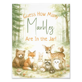 Baby Shower Game Cute Woodland Baby Animals Foto Afdruk