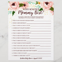 Baby shower Game die mama Confetti Floral kent