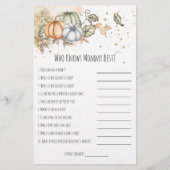 Baby shower Game die mama het beste kent Flyer (Voorkant)