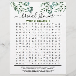 Baby shower Game Eucalyptus 2 Sided