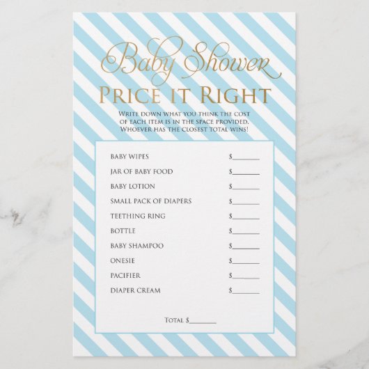 Baby shower game flyer (Voorkant)