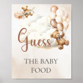 Baby shower Game GUESS DE BABY FOOD Beer Ballonnen Poster (Voorkant)