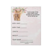 Baby shower Game Highland koe Roze Notitieblok (Linkerzijde)