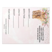 Baby shower Game Highland koe Roze Notitieblok (Voorkant)